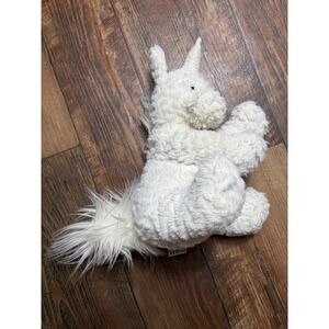 Jellycat Medium Fuddlewuddle Unicorn White Sitting Unicorn Retired 9"